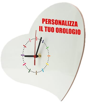 GIFART Horloge murale en bois personnalisée de luxe avec différentes formes (coeur)