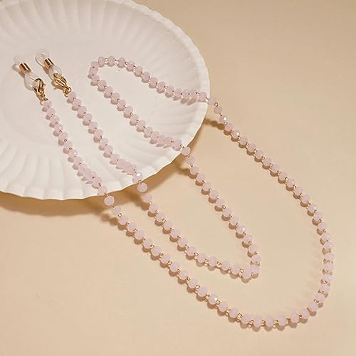 QQLADY Catena di Occhiali con Perline di Cristallo Creativo Antiscivolo Donna Uomo Occhiali da Sole Cordino Porta Maschera Cavo Occhiali Colorati Gioielli