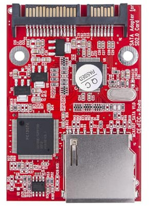 JMT MCA277 SD-Speicherkarte auf SATA, 6,3 cm (2,5 Zoll), Serieller Anschluss, 15-polig + 7-polig, SSD, integrierter Speicheradapter, unterstützt 128 GB