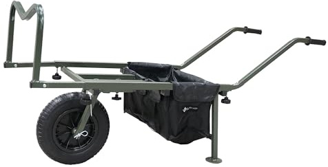Transport Trolley Barrow - EuroCatch Angelwagen für mühelosen Tackle-Transport, Transportkarre, Angelwagen/Voll-PU-Rad, Aufbewahrungstasche, Schnelle Montage