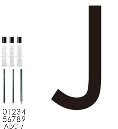 roslyong Numéro de maison flottant de 12,7 cm, panneau d'adresse d'extérieur moderne, numéros d'adresse solides en acrylique avec kit de clous, lettre d'adresse noire J