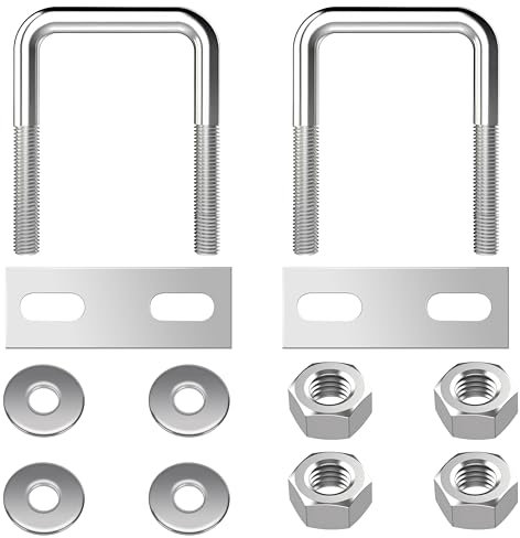 QIMEI-SHOP U Schrauben M8 U Bolzen Edelstahl U Bügelschraube mit Mutter Rahmenplatte Unterlegscheibe 40 mm Innenbreite für Rohr Befestigung 2 Stück M8 40x65mm