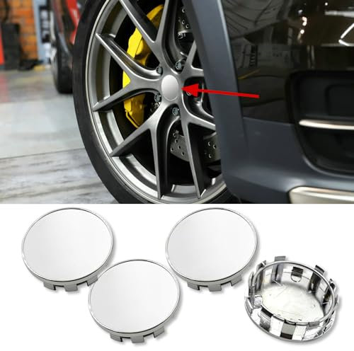 deemars 4PCS Radmittelkappen, Felgen-Nabenkappen, Radnabenabdeckung mit 2,13 Zoll Außendurchmesser und 1,97 Zoll Innendurchmesser, Autozubehör Kunststoff Radnabenabdeckung für die Autos (Silver)