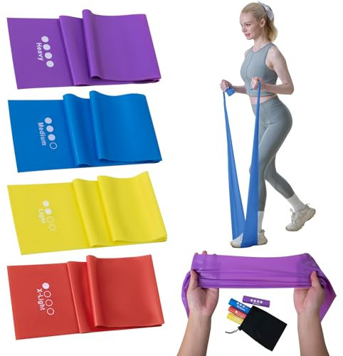 Good Nite Resistance Bands Set Exercise Bands 4 Levels of Resistance Bands Set with Carrying Bag for Fitness Strength Training Pilates Yoga Gym