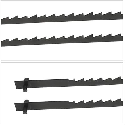 24 Pcs Carbon Steel Scroll Saw Blade High Toughness Fine Cut Craft Strong Hardness Fretsaw Blade with Pin 10/14/18/24 T