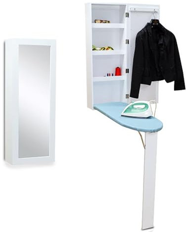 GAENZA Armario De Pared para Tabla De Planchar, Armario Plegable para Tabla De Planchar con Estantes De Almacenamiento, Tabla De Planchar Colgante De Pared Armario De Planchado Doméstico De Pared