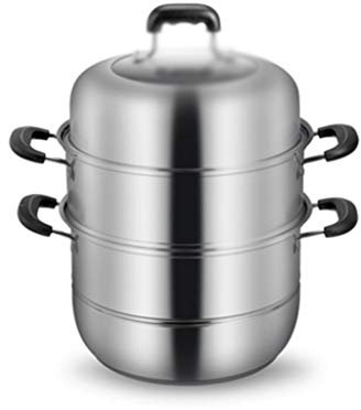 Verdickter Suppentopf aus Edelstahl, binauraler Topf aus Edelstahl für den Haushalt, Dampfgarer, Kochtopf, Gas-Induktionsherd, Dampfgarer