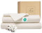 Ferò Completo Letto, Completo Lenzuola Singolo Cotone di Lusso 3 Pezzi, Proteine della Seta, Lenzuolo Angoli 90x200, 1 Federa 50x80, Design Italiano, Raso di Cotone 300TC OekoTex, Bianco Avorio