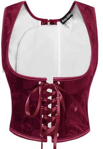 Scarlet darkness dam sammet korsett under byst snörning bustier formkläder vintage medeltida korsett toppar, vin, 36