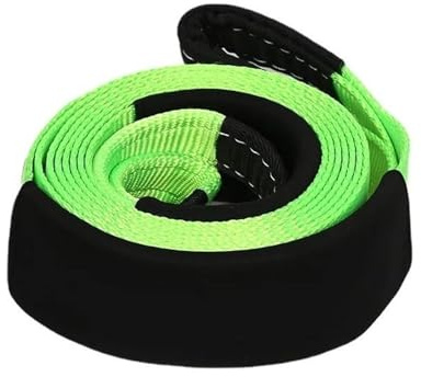 Grillo di Prua 5M5T Corda di trazione per Automobili Salvataggio di Emergenza Forte Fune di Traino Poliestere Cintura per rimorchio per Automobili Cinghia di Traino(Green)