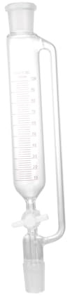Zerodeko Embudo De Separación Cilíndrico De Vidrio Resistente Para Laboratorio Diseño Base Estable Para Separación De Líquidos De Diferentes Densidades