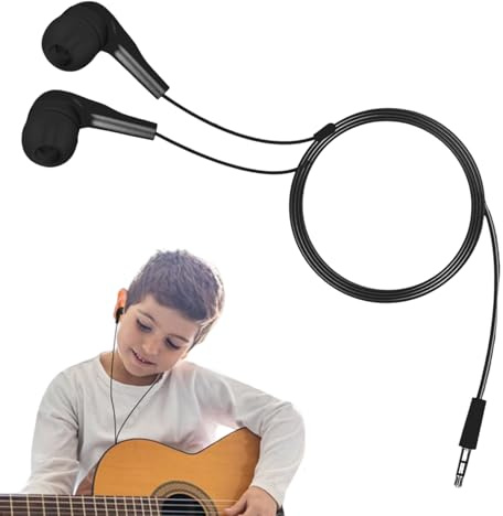 Comode cuffie con cavo, auricolari in-ear con da 3,5 mm, senza microfono, jack dritto per scuola, studenti, bambini, studio, laptop, tablet, punte in morbido silicone per l'ascolto quotidiano