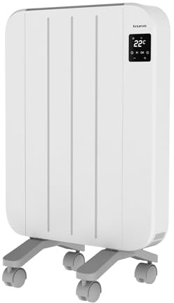 Taurus – Radiador Eléctrico Nepal 1000 | 4 Elementos | 1000W | Pared o Pie | Termostato Ajustable | Programación 24/7 | Pantalla LCD | Silencioso | Botón Desconexión Total