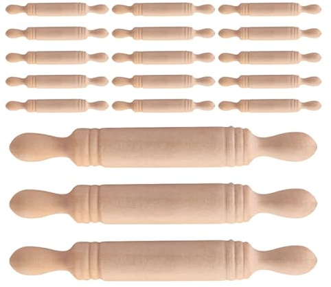 TOYANDONA 30pcs Miniature Wooden Rolling Pin Toy Baking for Boys and Girls Girls Boys Childrens Kitchen Accessories Rolling Pins for Dollhouse Craft