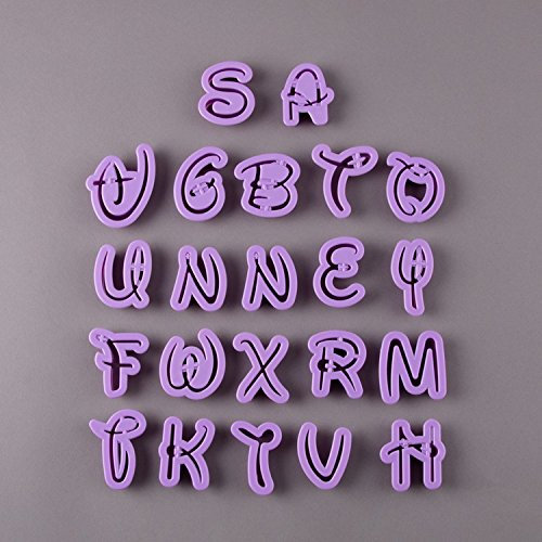 Mytortenland Lot d'emporte-pièces en forme de lettres Disney