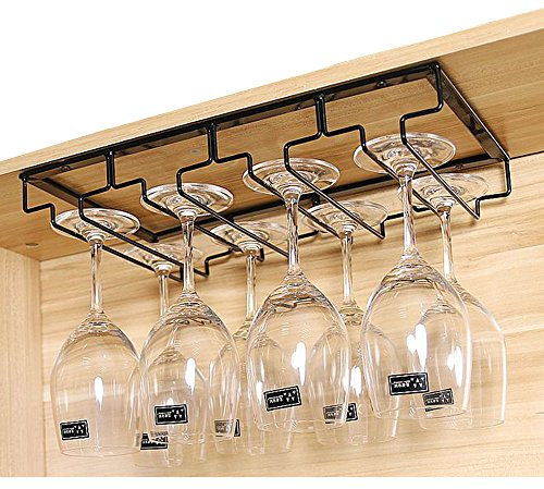 Homieco Gläserhalter Gläserschiene Weinglashalterung Edelstahl Champagner Cup Hangers Rack Halter mit Schrauben für Bar, Zuhause, Cafe
