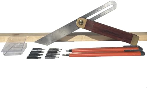 Swanson Tool Co., Inc TS149CP216 Value Pack includes Sliding T-Bevel with Stainless Rule, Hardwood Handle and a 2-Pack AlwaysSharp Carpenter Pencils with Extra Black Graphite Replacement Tips