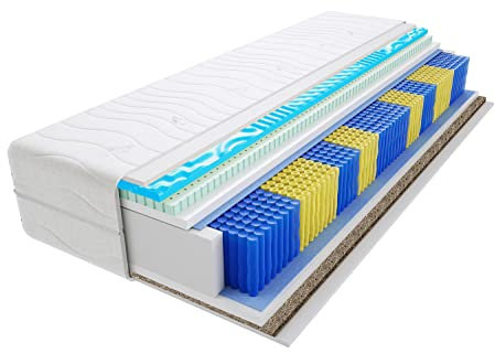 Godre Matratze 70x200 cm Doppelmatratze, H3 & H4 Federkernmatratze, Taschenfederkernmatratze 22 cm Hoch Latex Seegras Profilierter Visco Memory Hypoallergene Lima Gras Multitaschen Visco Molet
