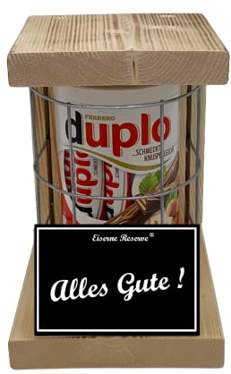 duplo Riegel - Notfall Reserve - Metallgitter - Alles Gute - Alles Gute Geschenk - Die süße lustige Geschenkidee aus Holz für Männer und Frauen