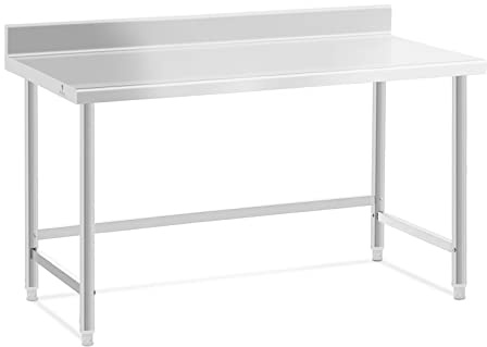 Royal Catering RCAT-150/70-SPS Edelstahltisch 150 x 70 cm Aufkantung 300 kg Tragkraft Arbeitstisch Edelstahl Gastro Tisch Arbeitstisch Küche