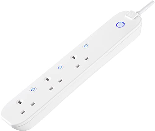 BG Smart! Three Socket Extension Lead with Individual Switches, 1 Metre Cable White