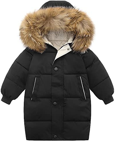 amropi Bambini Ragazze Cappotto con Cappuccio Imbottiti Inverno Parka Giacca per 2-10 Anni