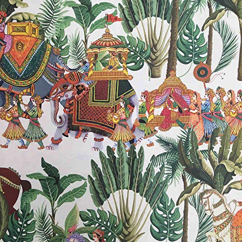 Kt KILOtela - Tela Loneta Estampada Digital, Half Panamá Algodón, Decoración, Tapizar, Cojines, Cortinas, Colchas, Manteles, Ancho 280 cm, Largo a Elección de 50 en 50 cm, Corte India, Multicolor