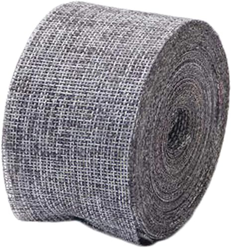 Konrunppy Dekoratives Juteband Hochzeitsdekoration, grobes Hanfband 10m x 5cm (Grau)