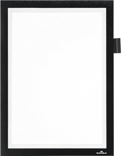 Durable | DURAFRAME® Info-Rahmen MAGNETIC NOTE A4 | für direktes Beschriften | Magnetisch | VE 5 Stk | Rahmen Schwarz