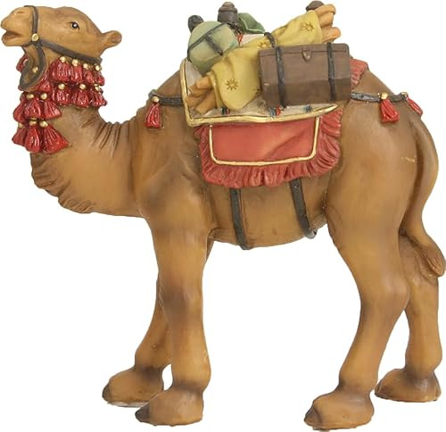 FADEDA Kamel mit Gepäck/Höhe:12 cm/handbemalt/detailgetreue Krippen Figuren - Weihnachten Tisch Dekoration Krippe Zubehör