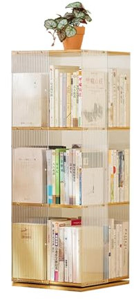 JSLJJBD Drehbares Bücherregal Aus Acryl Manga Regal Wohnzimmer-Stauraum Allseitig Transparent Um 360° Frei Drehbar Stark Tragfähig Und Nimmt Keinen Platz EIN,Third Floor,A