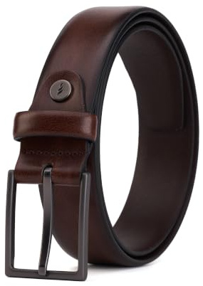 FENIX LOS ANGELES Gürtel Herren Farbe Toffee Brown Größe 90 cm, nickelfreie Schnalle 30 mm breit, nachhaltiger & verstellbarer Herrengürtel, perfekt für Anzug & Jeans