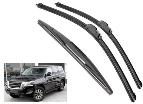TOYOCC Car Front Rear Wiper Blades Brushes Cutter Accessories J U Hook For Nissan For Patrol Y62 2010-2022 Windshield Wiper
