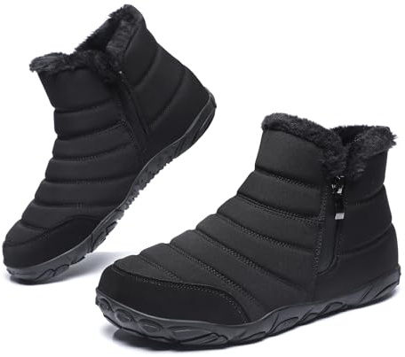 Hanani Barefoot Bottes de Neige Homme Femme Doublure Chaude Chaussure Hiver Pieds Nus Antidérapantes Légère Minimalistes Confortable Respirant Trail Running Unisexe Noir EU39