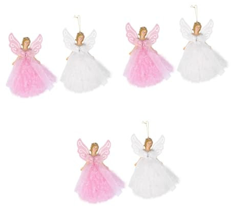 OUNONA 6 STK Weihnachtsengel Figuren Für Kinder Engel Handwerk Weihnachtsfigur Dekoration Weihnachtliche Plüschverzierungen Engel Ornamente Urlaub Hängende Dekorationen Plüschpuppe