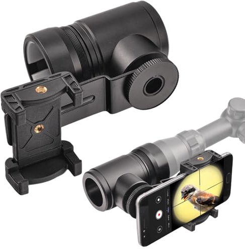 Starboosa Adaptador de cámara de Montaje para Rifle - Adaptador de cámara de Aluminio para Smartphone para Caza y observación de Aves con ángulos de visión duales - Diseño Mejorado de Abrazadera de