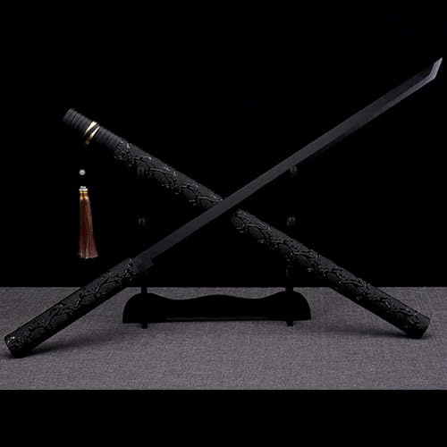 HJHUUA Gerades Holzschwert mit Scheide,handgemachtes Bokken,Holzschwerter für Kendo,Kampfsport,Requisiten,Cosplay,Dekor