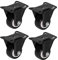 Ruote girevoli per carichi pesanti 4 pezzi Accessorio per rotelle diametro 40 mm Nero per cassetta degli attrezzi per carrelli
