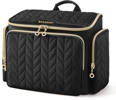 BAGSMART Kulturtasche Große Reise Kulturbeutel Waschtasche für Damen | Wasserdichter, mit 6 inneren Netztaschen, mit Griff, Superweicher, für Toilettenartikel Kosmetiktasche, Reisetasche