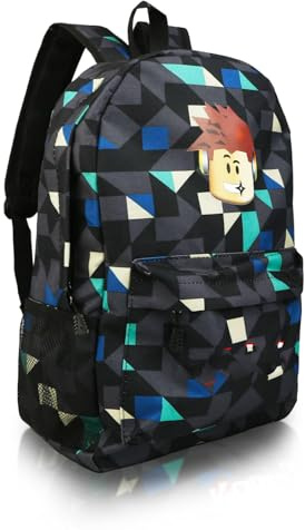 Sac à Dos Robllox, Cartable D'éCole pour Adolescents, Cartable Primaire Rob-lx pour Enfants, Sac à Dos De Voyage Grande Capacité 17in, pour GarçOns de 3 à 12 Ans