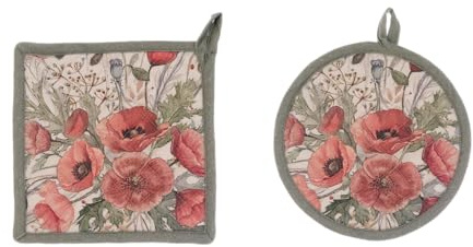 Blanc Mariclò Collezione Coquelicot Set 2 presine 20 x 20 cm 100% Cotone