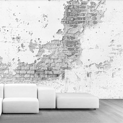 XLMING Mur De Briques Blanches Vintage 3D Papier Peint Décoratif Bureau Salle à Manger Salon Chambre à Coucher Canapé TV Mur-200cm×140cm