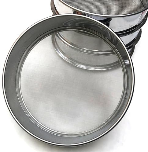 Filtro de alimentos, 1 pieza de malla 2-500, filtro de acero inoxidable 304, reutilizable, tamiz de harina, tamiz de harina, colador de alimentos de cocina, filtro de polvo (malla 14 de 1,5 mm, 20 cm)