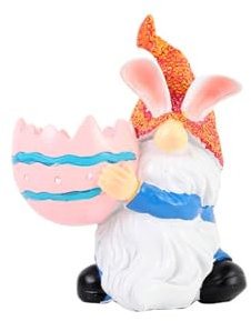 Lapin nain tenant un pot de fleurs succulentes pour entrée décoration extérieure cour nain en résine terre cuite pot de fleurs (12 cm)