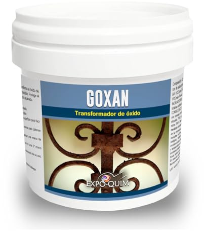 EXPOQUIM CONVERTIDOR de ÓXIDO al Agua - Tratamiento antióxido Profesional para Hierro sin disolventes, Acabado Negro (500 g)