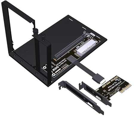 JMT ADT-K993G-BK7 PCIE 5.0 X4 / M.2 NVMe to OCuLink SFF-8611 External Dock Adapter Compatible with NUC STX ITX Motherboard Mini PC (K993G-BK7-R29Q-50cm)
