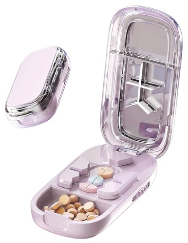 Genérico Cortador de Pastillas - Pastillero Portátil,Cortador Multifuncional para Ancianos, Niños, Adultos, Viajes, Trabajo