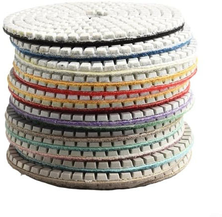 Juego de 15 almohadillas de pulido de 4 pulgadas, discos de pulido húmedos/secos de grano 30-10000 para granito, mármol, hormigón, piedra, superficies de vidrio