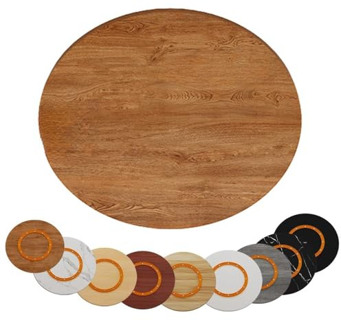 Extra Lar Lazy Susan Plateau de service rond en bois de 100 cm Disponible en 6 plats et 12 tailles Chêne 50 cm