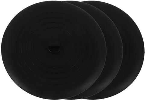 Ipetboom 3pcs 15.2cm Silicone Bathtub Drain Stoppers Large Diameter Drain Covers Black Bathroom Sink Wash Basin Plug for Home and Kitchen Use